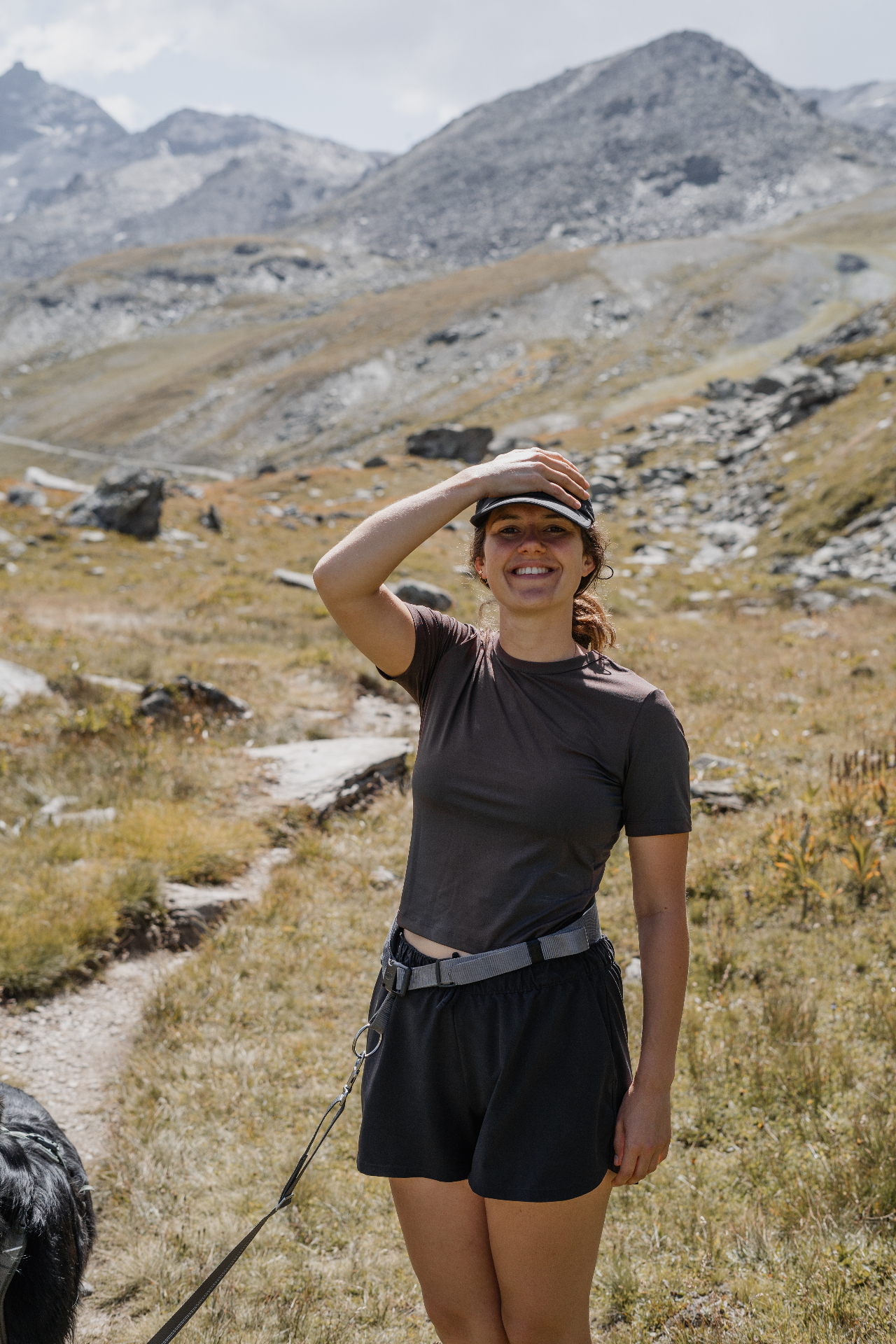Isabeau, founder of Lost on Purpose, hiking in the Alps